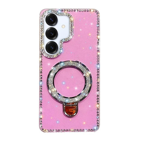 Samsung Galaxy A16 5G Rhinestone Glitter Kickstand Dual-side IMD Phone Case - Glitter Light Purple